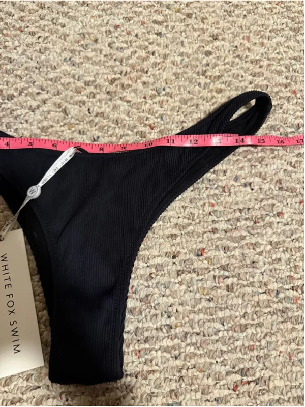 NWT White Fox Boutique Del Marco Bikini Bottom Black Ribbed- Size XL - Image 7