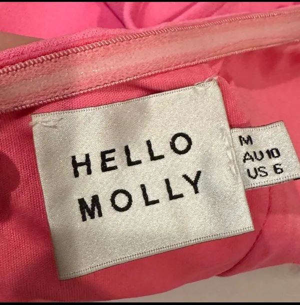 Hello Molly Bright Pink Strapless Mini Dress Ruffle M 6 Party Date Night - Image 7