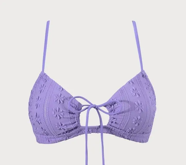 Berlook Purple Jacquard Front Drawstring Bikini Set Size M - Image 5