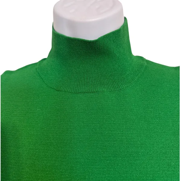 HOUSE OF HARLOW 1960‎ Kelly Green Mock Neck Ribbed Knit Top NWOT Size Small - Image 3