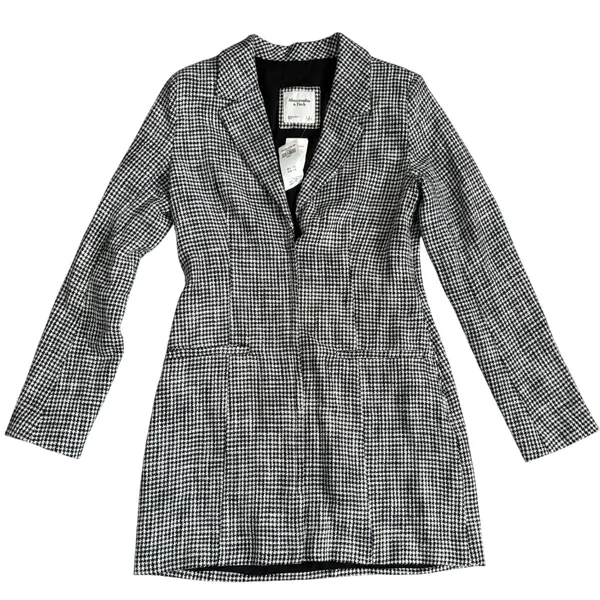 Abercrombie & Fitch A&F Black White Tweed Houndstooth Blazer Dress Size S Preppy - Image 5