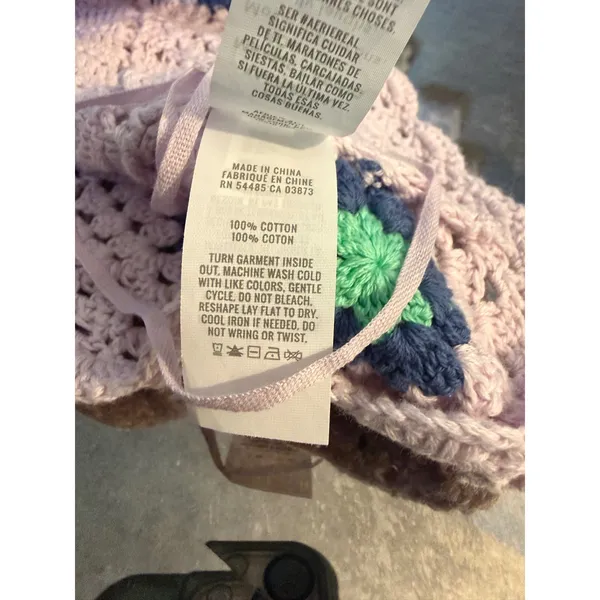 Aerie Crochet Halter Lilac Floral Granny Square Boho Crop Top M boho whimsigoth - Image 5