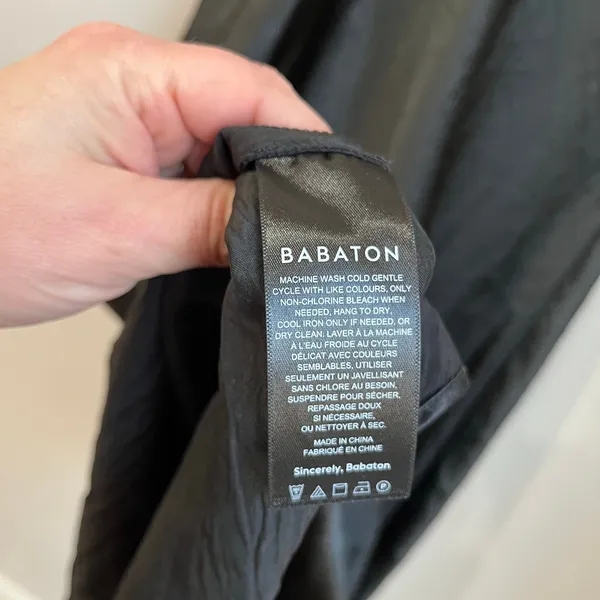 Aritzia Babaton Black Satin Slip Dress Textured Minimalist Chic Sz XS‎ - Image 4