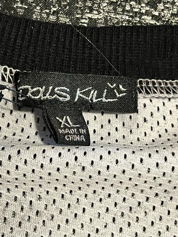 Womens XL NWT Dolls Kill Go Zombies Cropped Football Jersey - Image 13
