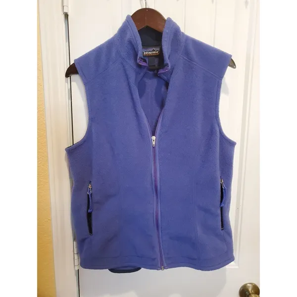 Patagonia Synchilla Vest Women’s LARGE PURPLE Full Zip Sleeveless Coat Outdoor - Image 7