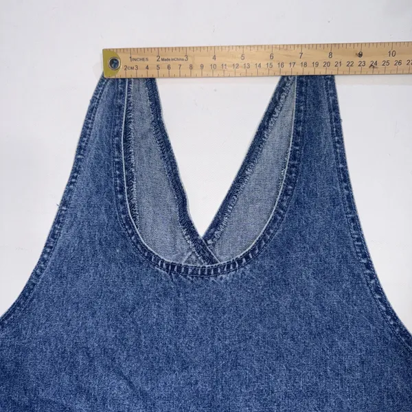 VTG‎ Sunbelt Jumper Dress Blue Jean Denim Overall Country Modest Cottagecore Lg - Image 6