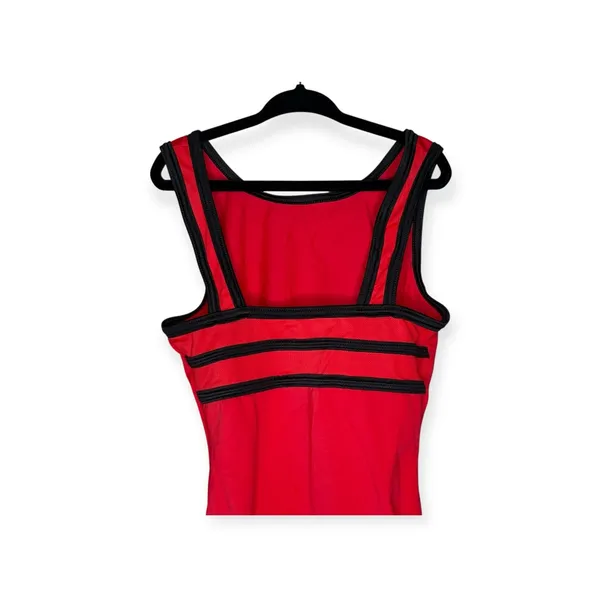 GK Elite Gymnastics 𖤐 Classic Training Leotard 𖤐 Red + Black Strap Detail 𖤐 XS 𖤐 - Image 9