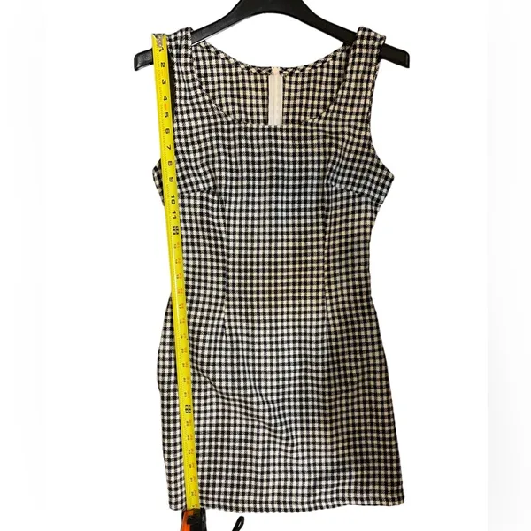 SheIn Gingham Checkered Black & White Summer Mini Dress - Image 6