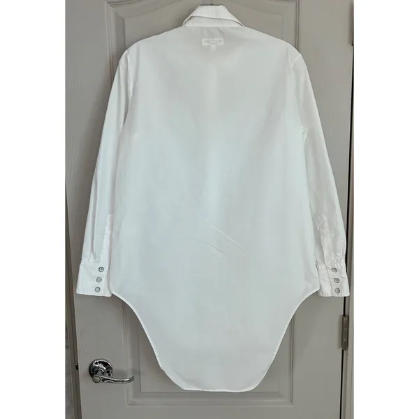 Rag & Bone White Cotton Silk High-Low Button Down Tunic Shirt Small USA - Image 7
