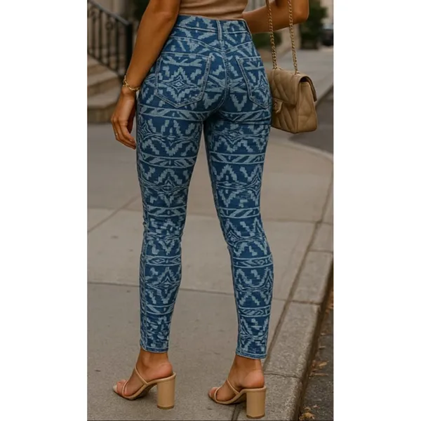 Suko Tribal‎ Patterned Skinny Jeans Denim Boho Indie Aztec Roadrunner Festival 6 - Image 2