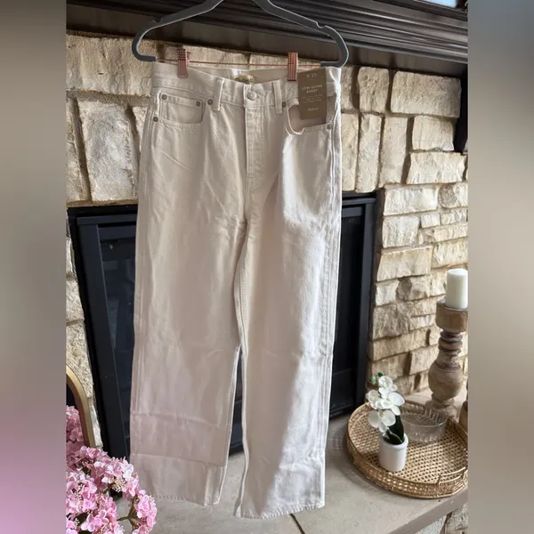 NWT Madewell low-slung baggy jeans, cream, size 25. - Image 3