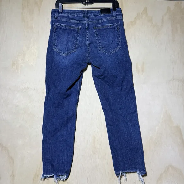 Buckle Black Fit No 53 Womens 29x27 Ankle Skinny Jeans Raw Hem Blue Stretch - Image 6