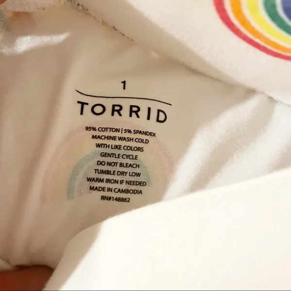 Torrid White Rainbow 1X Plus Size Celebrate‎ Love Print Bike Short - Image 4