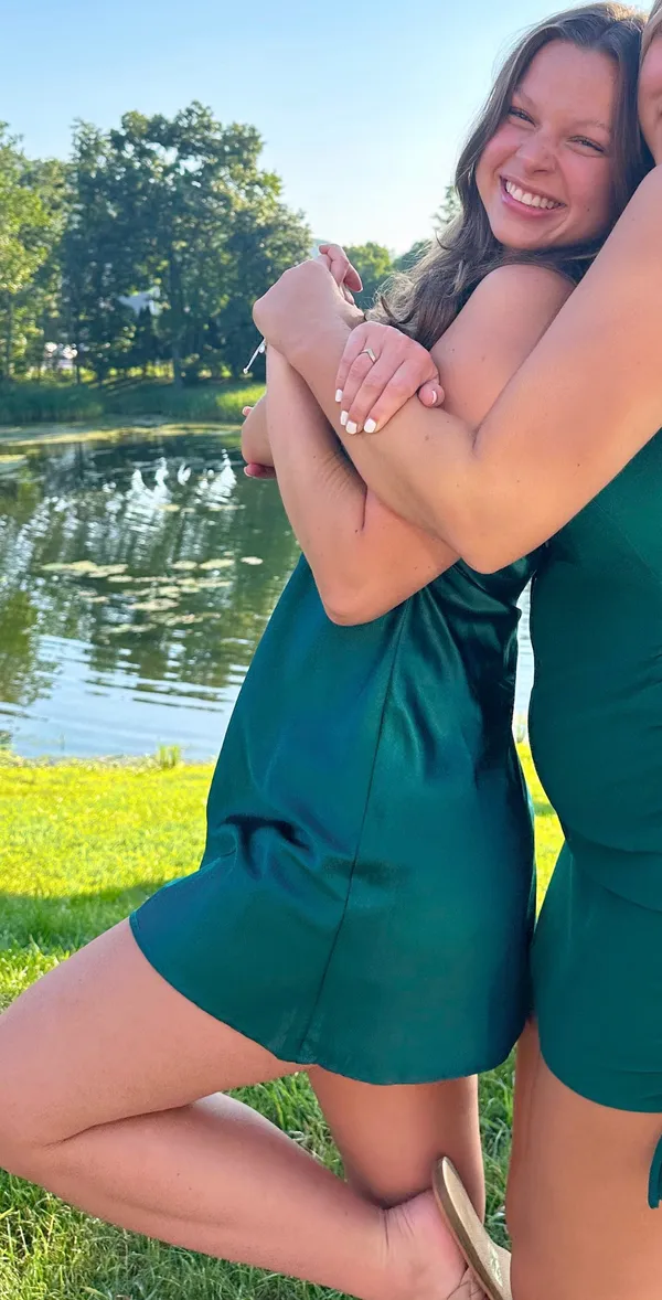 Hello Molly Silk Green Dress - Image 3