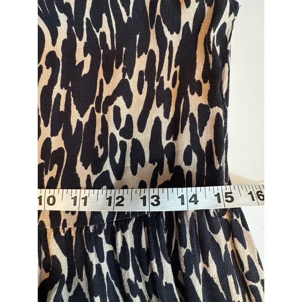 NA-KD Halter Animal Print Maxi Dress Black Tan Leopard Viscose Flowy Boho Size 4 - Image 10