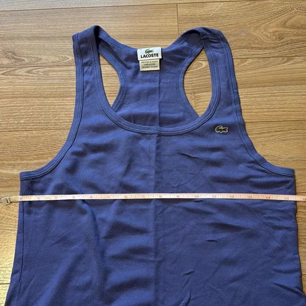Lacoste‎ vintage purple tank top size 40 with green crocodile - Image 4