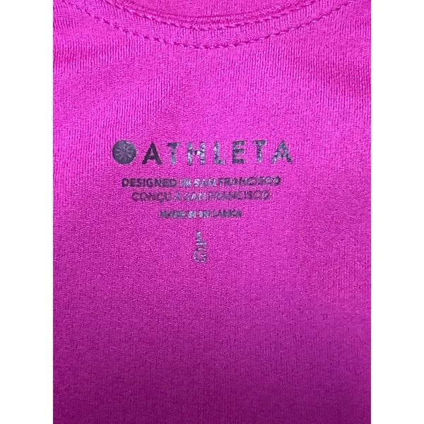 Athleta Pink Sleeveless Racerback High Neck Yoga Tank Athletic Crop Top Size L - Image 3