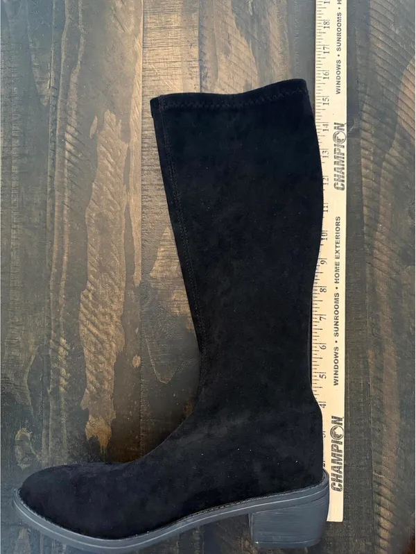 Cocon Black Pull On Knit Sock Boots Women 36 (US 6) Small Calf Stretch Cute - Image 3