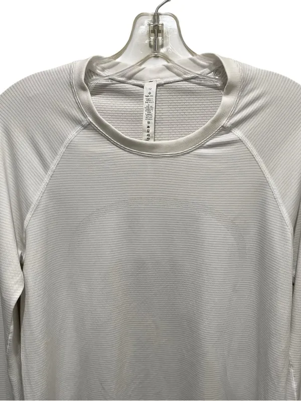 Lululemon Long Sleeve Athletic Top White Women Size 12 Thumbhole Lightweight - Image 3