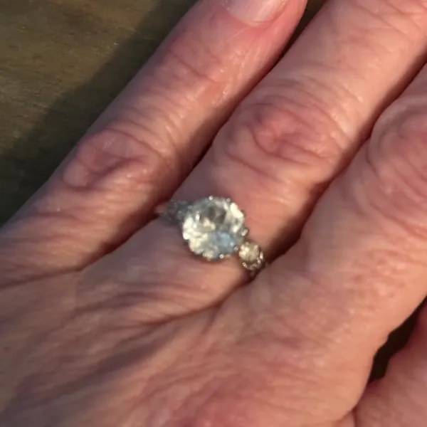 Vintage Austrian Crystal Ring Silver - Image 3