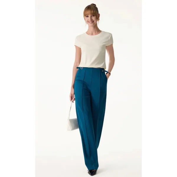 OGL High-Waist Wide Leg Trousers Black Womens Dress Pants Pockets Size Small NWT - Image 2