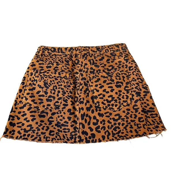 Free‎ People Zip It Up Animal leopard Print Mini Skirt Sz 27 - Image 5