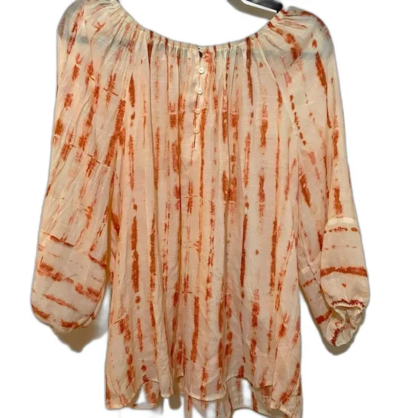 New Directions Large Boho Blouse LTOP042 Orange - Image 2