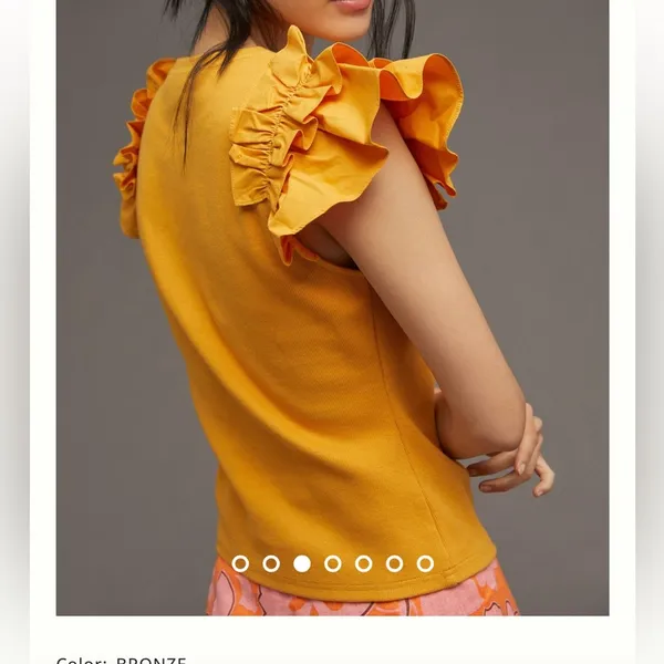By Anthropologie Woven Ruffle Top - Image 3