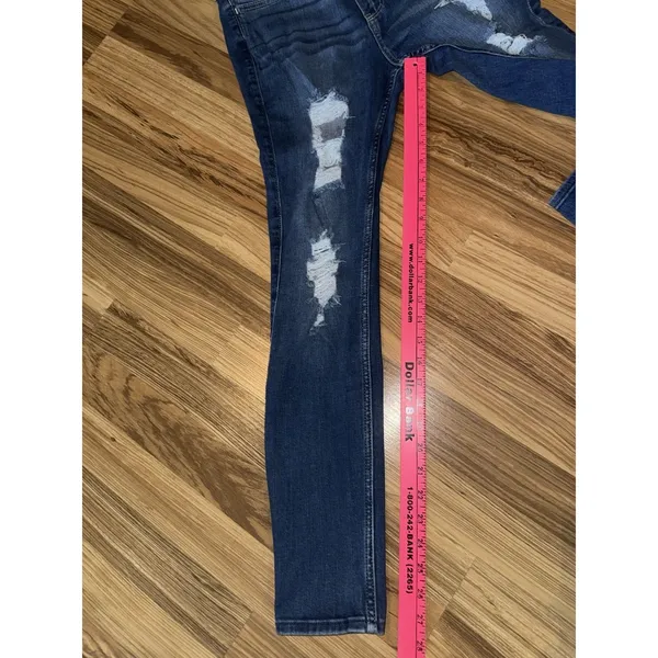 Hollister High-Rise Super Skinny Jeans Womens 9R W29 L28 Blue Stretch Distressed - Image 6