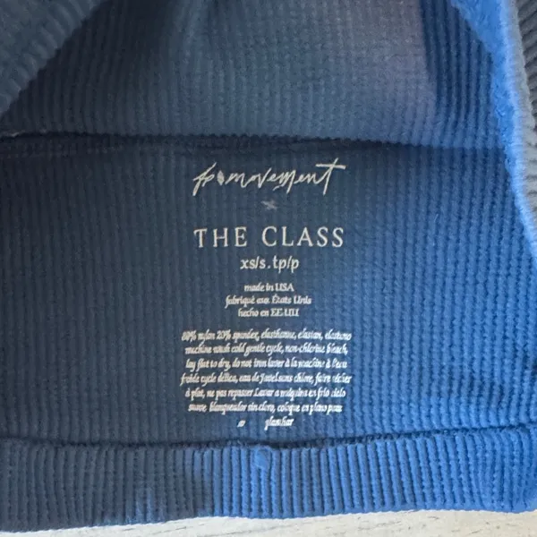 Free People Movement Ribbed Strappy Sports Bra in Dusty Blue - Image 3