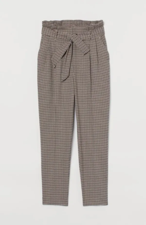 ZARA Plaid Paperbag Waist Trousers XS - Image 2