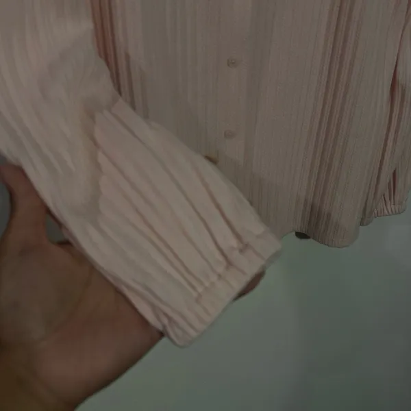 New Loft Oversized Square Neck Pink Top Long‎ Sleeve Small Spring Minimalist - Image 3