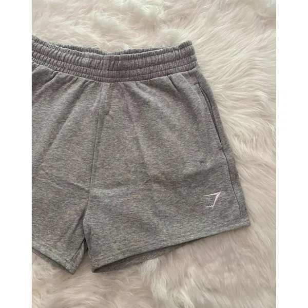 Gymshark Training Fleece Shorts Light Grey Core Marl Size Small - Image 3