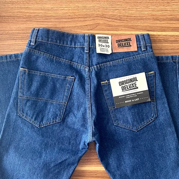 NEW Original Deluxe Men’s Jeans 30x30 Regular Straight Blue Denim Classic Casual - Image 4