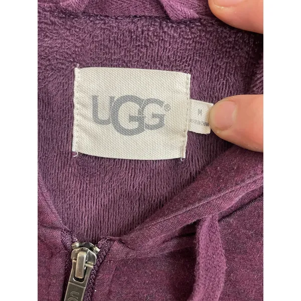 UGG Clara Hoodie Womens M Plum Purple Full Zip Fitted Stretch Sweatshirt - Image 6