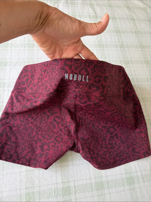 NOBULL Burgundy Leopard Print Running Shorts - Image 7
