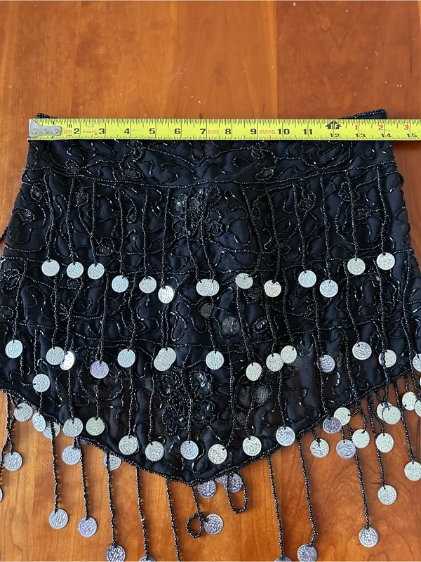 Vintage beaded belly dance hip scarf Made in India - Image 2