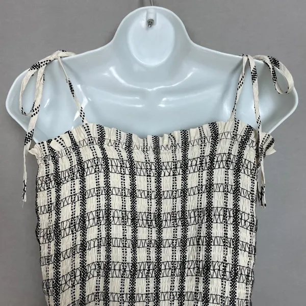 Loft Striped Poplin Smocked Cami Tank Top Shirred NWT Sz Medium Women Tie Straps - Image 9