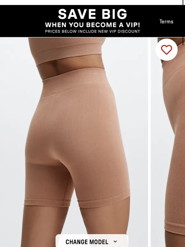 Fabletics medium Women's Peach/orange High-Waisted Seamless Biker Shorts - Image 6
