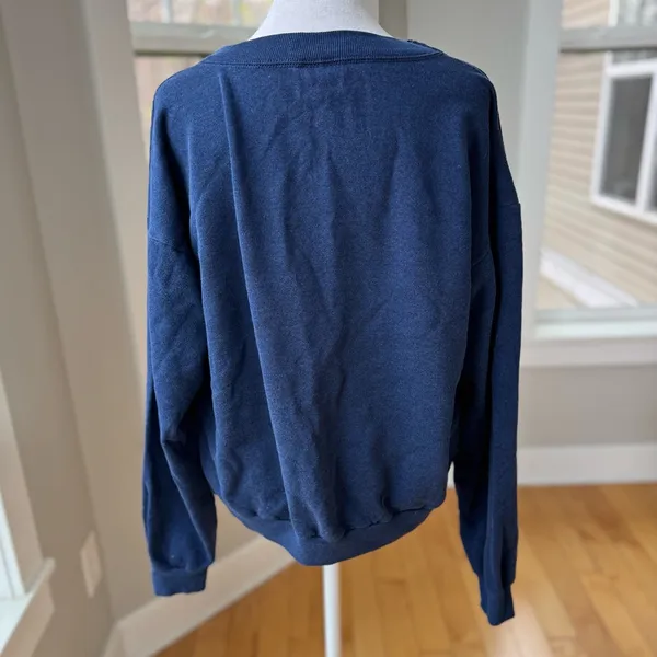 Vintage Navy Blue Alaska Cropped Mockneck Sweatshirt - Image 8