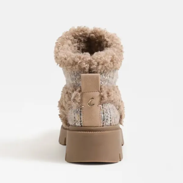 NEW Circus By Sam Edelman Clare Cozy Bootie Color: Natural Multi Knit/Shearling - Image 6