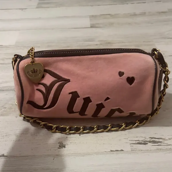 Vintage Juicy Couture Pink Suede Barrel Shoulder bag Y2K - Image 9