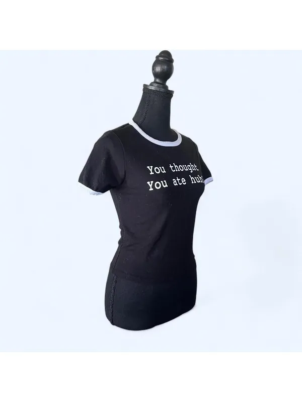 Hot Topic You Thought You Ate Huh Graphic Tee Black Size Small 🖤 - Image 2