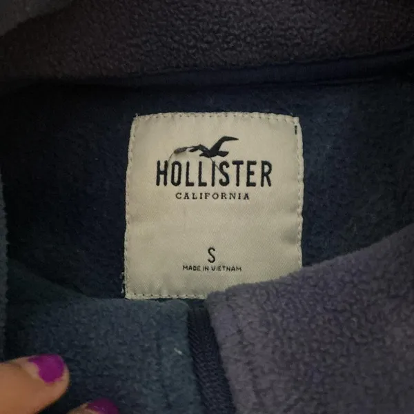 Hollister‎ Tie Dye Fleece Quarter Zip Pullover Sweatshirt Women's Size S Boho - Image 6