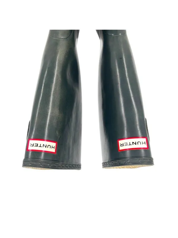 Hunter Original Tall Gloss Rain Boots Womens Gray Size US 6 EU 37 - Image 10