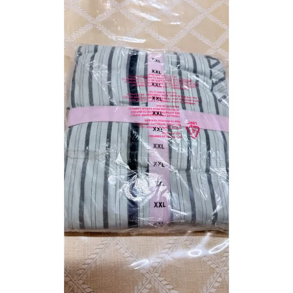 NWT Victoria's Secret PINK Flannel Pajama Set Striped Mint Green 2XL B28 - Image 4