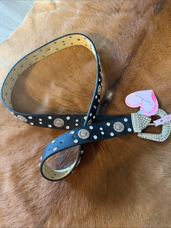 True Love Rhinestone & Concho Western Belt – New With Tags (Size XL) - Image 4