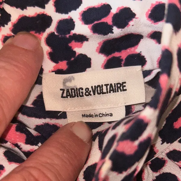 Zadig & Voltaire Rivali Print Leo White and Purple Leopard Mini‎ Dress Size Med - Image 7