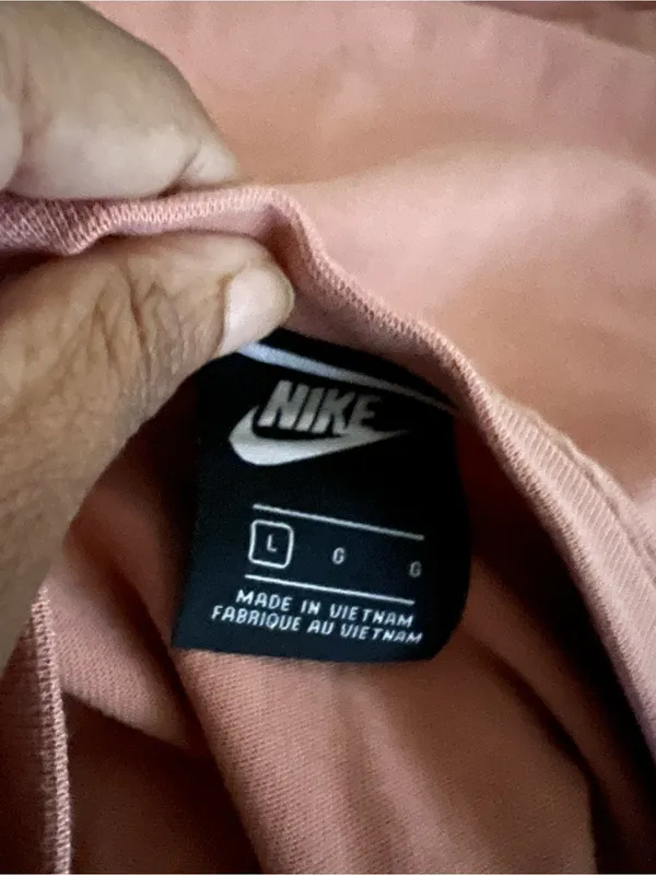 Nike Women's Rose-Tan Crewneck Sweatshirt with White Logo - Image 5