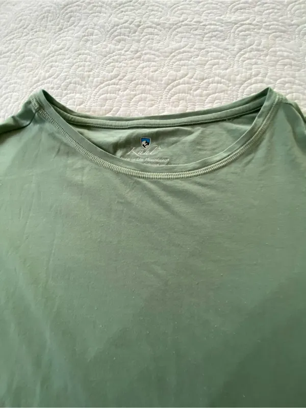 Kuhl Sage Green Long-Sleeve Crewneck Top Size L Casual Comfortable - Image 6
